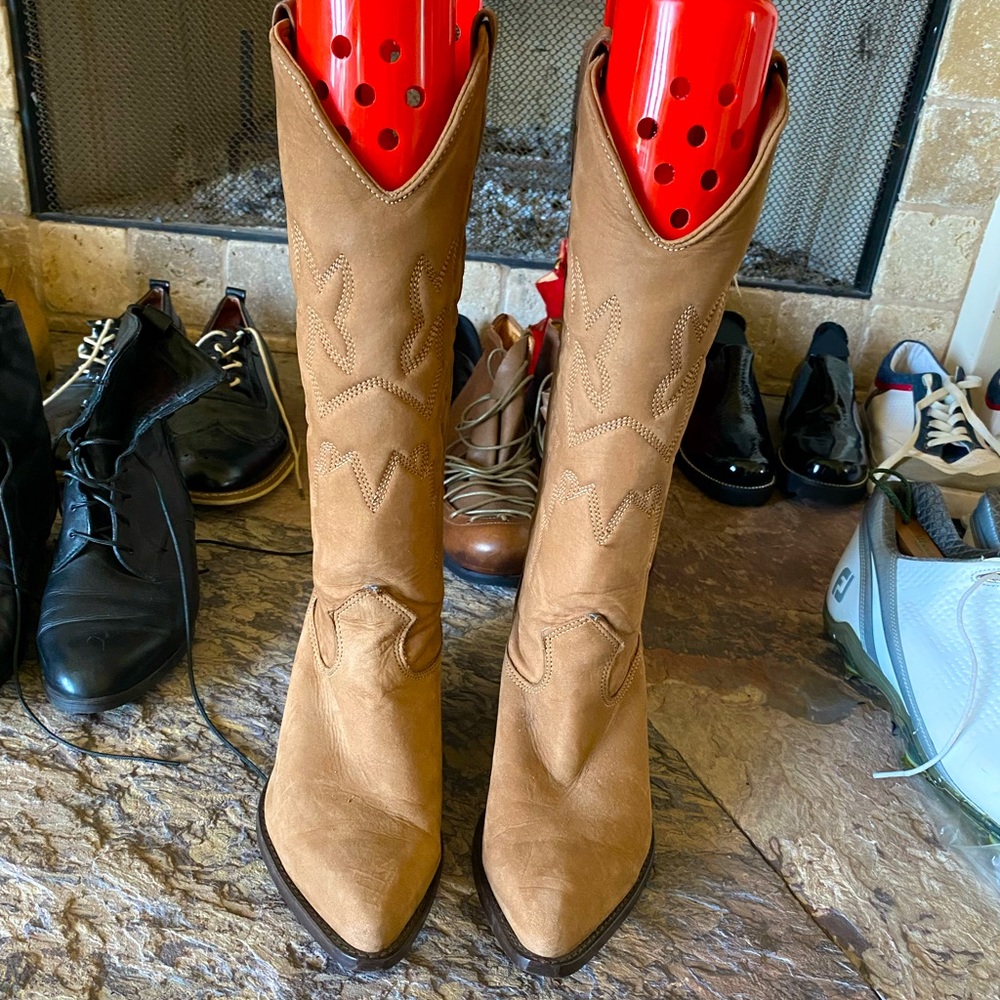 Tan cowboy boots